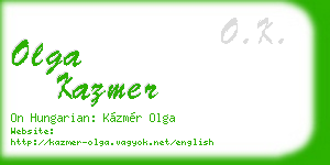 olga kazmer business card